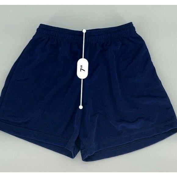 Unisex Boy Girl’s Youth Athletic Shorts Solid Blue Elastic Waist No Size - Picture 4 of 6